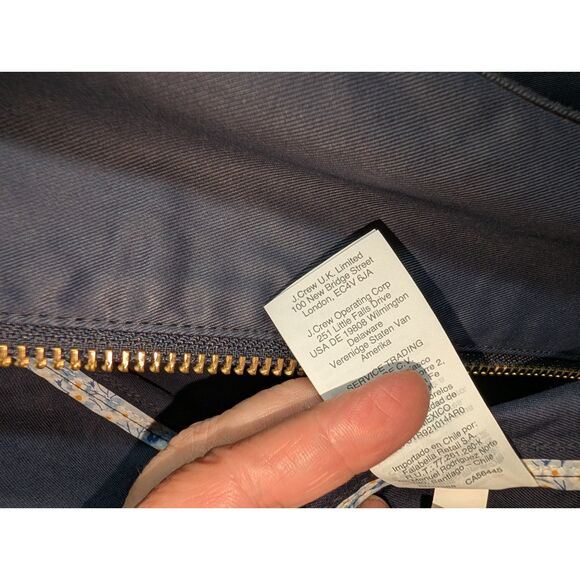 J.Crew Navy Barn Jacket with Liberty Floral Print Fabric, Women's Size L - Picture 13 of 16